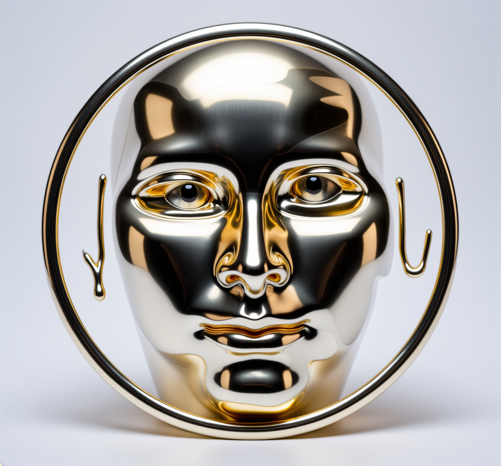 Firefly_mercury sculpture of THE FACE, c 634131 EDc